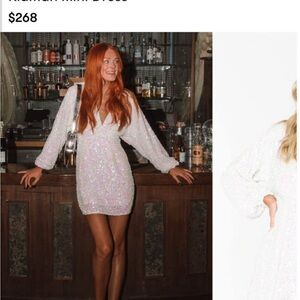 Show Me Your MuMu White Sequin Mini Dress